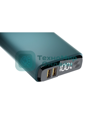 Портативный аккумулятор OLMIO QS-20, 20000mAh, 22.5W QuickCharge3.0/PowerDelivery, LCD, темно-зеленый
