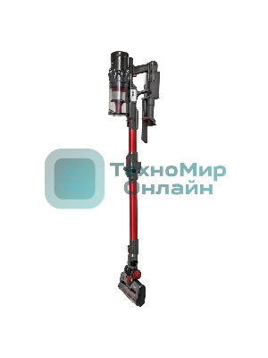 Пылесос вертикальный Supra VCS-5080 красный/серый, питание от аккумулятора, 250 Вт, уборка сухая, пылесборник 0.8 л