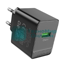 Сетевое зарядное устройство BOROFONE (6941991104732) BAS12A 1USB 3.0A QC3.0 18W черный