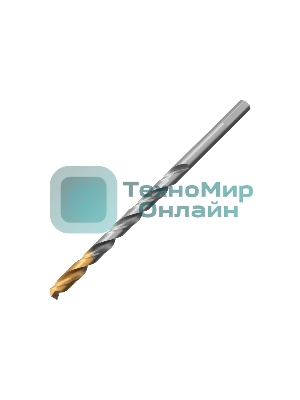 Сверло спиральное по металлу Denzel 8 х 165 мм, Р6М5, Golden Tip, удлиненное