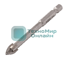 Сверло по керамической плитке Denzel 8 мм, крестовая пластина, 6-гр. хвостовик