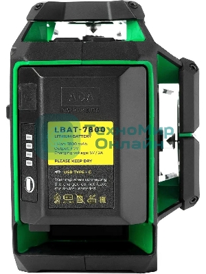 Уровень лазер. Ada LaserTANK 3-360 2кл.лаз. 515нм цв.луч. зеленый 3луч. (А00633)