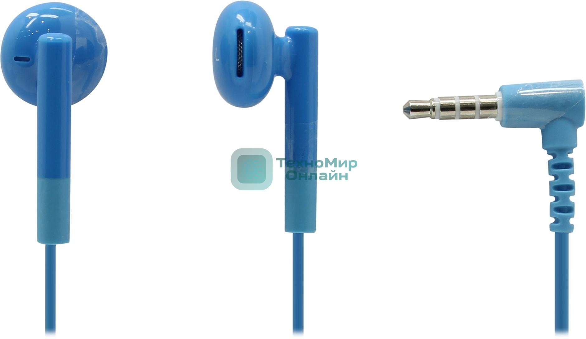 Проводные наушники Smartbuy Ergo SBH-520 синий, внутриканальные, Jack 3.5 мм, микрофон на проводе