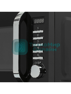 Микроволновая печь Haier HMB-DM208BA черный/серебристый, 20 л, 800 Вт, переключатели - кнопки, поворотный механизм