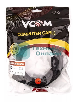 Кабель HDMI AM/DVI(24+1)M, 1.8м, CU, 1080P@60Hz, 2F, VCOM CG484GD-1.8M