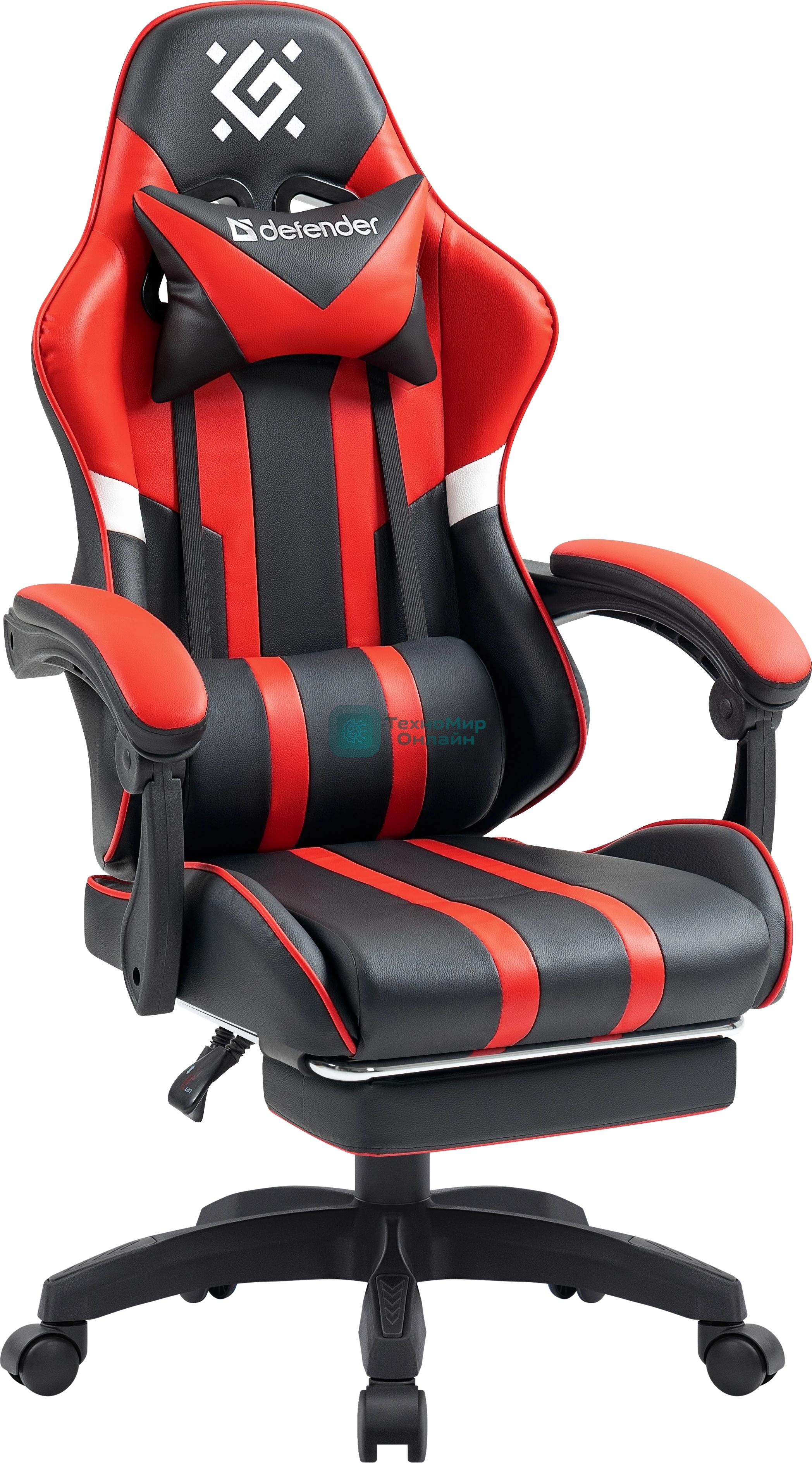 Кресло Defender Colran черный, экокожа, 120 кг, подставка для ног, механизм качания