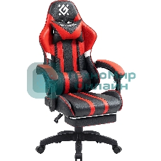 Кресло Defender Colran черный, экокожа, 120 кг, подставка для ног, механизм качания