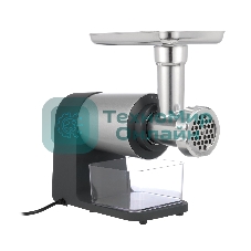 Мясорубка электрическая Centek CT-1607 серый, 3000 Вт, 3.0 кг/мин, реверс, металлический лоток, насадки - 5