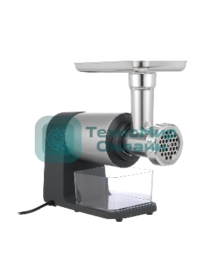 Мясорубка электрическая Centek CT-1607 серый, 3000 Вт, 3.0 кг/мин, реверс, металлический лоток, насадки - 5