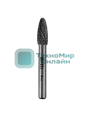 Борфреза по металлу Denzel твердосплавная, элипсообразная, тип-H, 8 мм