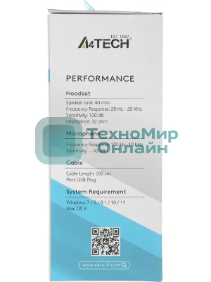 Гарнитура A4Tech Fstyler FH100U желтый/черный, проводная