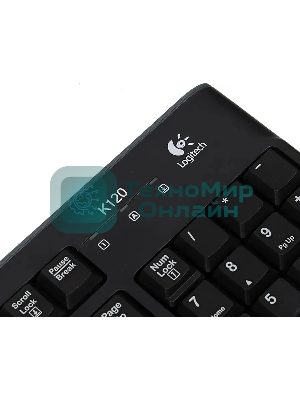 Клавиатура проводная Logitech K120 EER, USB, черный