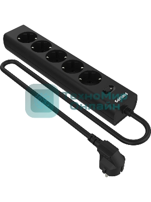 Сетевой фильтр Philips CHP2155BA/51, 2 м, 5 розеток, черный