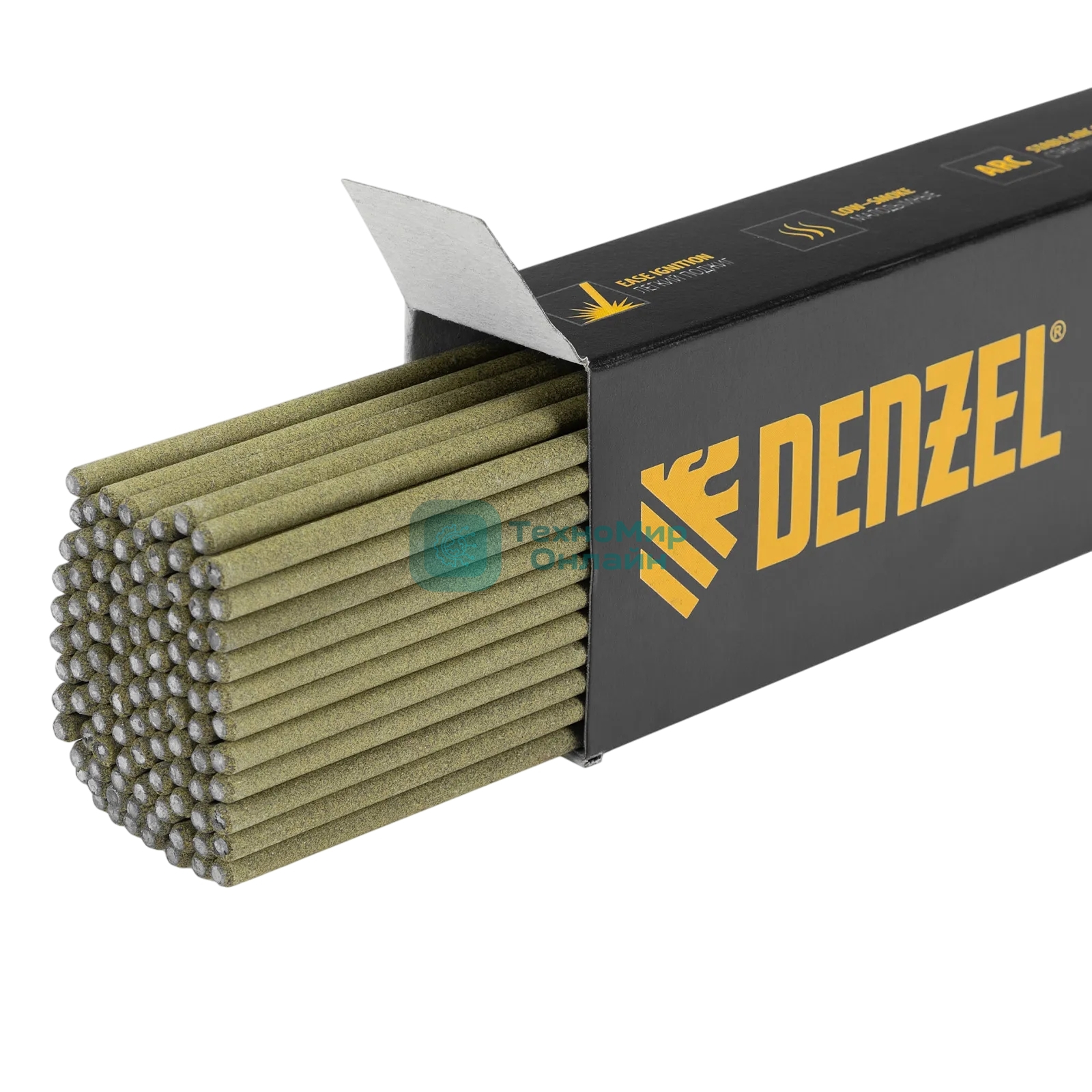 Электроды Denzel DER-46 GoldLine, диам. 3 мм, 2,5 кг., рутил-целлюлозное покрытие