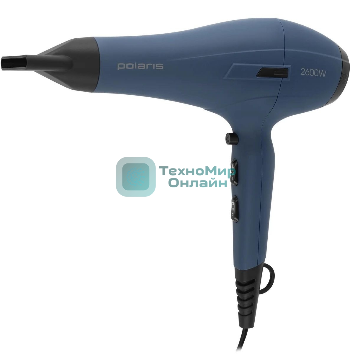 Фен Polaris PHD 2600ACi Salon Hair синий, 2600 Вт, ионизация