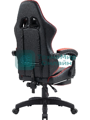 Кресло Defender Colran черный, экокожа, 120 кг, подставка для ног, механизм качания