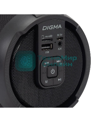 Колонка портативная Digma D-PS1520 черный/черный 16W 1.0 BT 10м 1500mAh