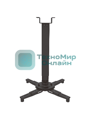 Потолочный комплект для проектора Wize Pro PRXL713A длина штанги 217,7-400,7 см, расстояние между крепежными отверстиями 404 мм,наклон +/-11°,вращение 360°, до 100 кг,черн