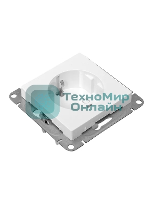 Механизм розетки EKF UP1-SOW-111 16А, с заземлением, со шторками, белый Эпика