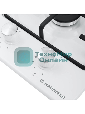 Газовая варочная панель Maunfeld EGHE.32.3EW/G, 2 конфорки, эмалированная сталь, белый