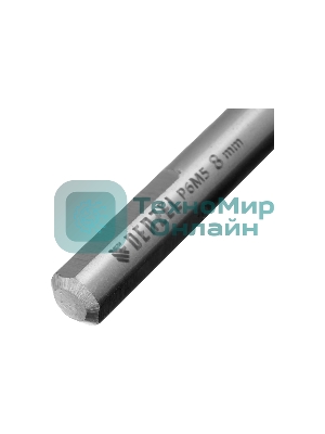 Сверло спиральное по металлу Denzel 8 х 165 мм, Р6М5, Golden Tip, удлиненное