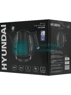 Чайник электрический Hyundai HYK-S5500 0.7 л, 1000 Вт, черный
