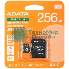 Флеш карта microSD ADATA 256Gb microSDXC Class 10 UHS-I U3 V30 A2 180/160 MB/s (SD адаптер)