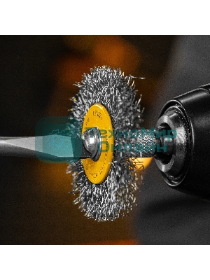 Набор щеток для дрели Denzel 5 Плоских 25-38-50-63-75 мм, шпилька, нерж. вит. проволока