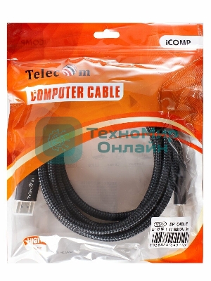 Кабель соединительный DP-DP 1.4V 8K@60Hz 3м, Telecom Pro TCG750-3M