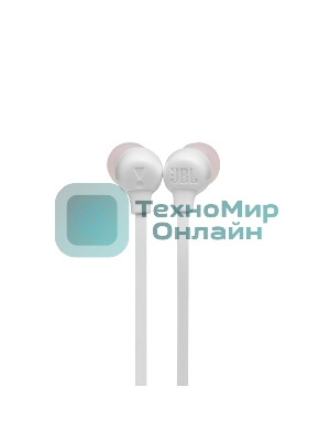 Беспроводные наушники JBL Tune 125BT белый, внутриканальные (с шейным ободом), Bluetooth, до 16 ч