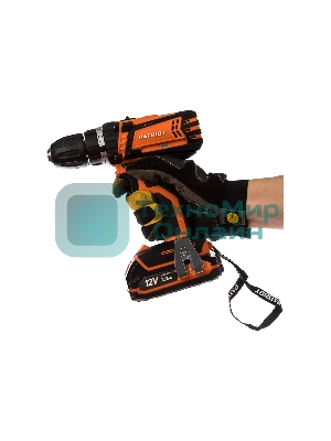 Дрель-шуруповерт Patriot BR 111ES, 12 В, 2 Ач, 25 Нм, щеточный