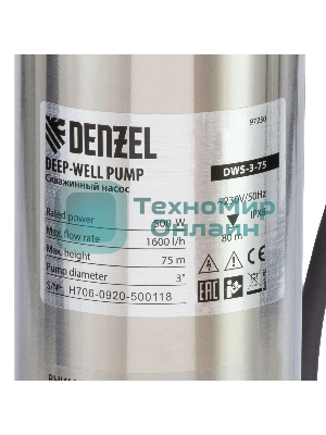 Скважинный насос Denzel DWS-3-75 винтовой, диаметр 3