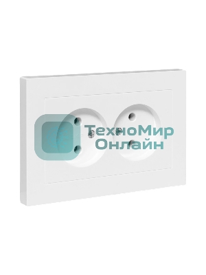 Розетка 2-м EKF UP1-SOW-200 СП Эпика 16А без заземл. без защ. шторок с рамкой механизм бел.