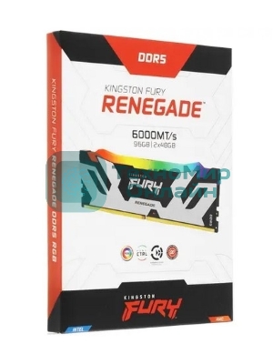 Оперативная память Kingston Fury Renegade, DDR5, 96Gb (2x48GB), 6000MHz, CL32, DIMM, с радиаторами, cеребристый/черный