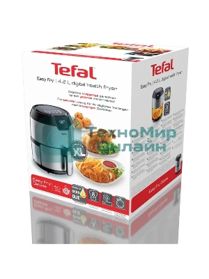 Аэрогриль Tefal EY401D15 серебристый, 1500 Вт, 4.2 л, сенсор, 8 программ