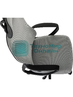 Кресло Бюрократ Wise серый, сетка, подголовник