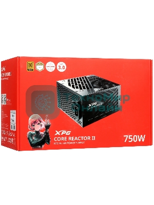 Блок питания ADATA XPG Core Reactor II COREREACTORII750GOLD RTL (COREREACTORII750G-BKCEU), 750Вт, 80 PLUS Gold, 120мм, модульный, черный