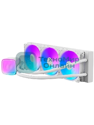 Система жидкостного охлаждения Water Cooling System Geometric Future Eskimo Pro 360 (240W, 360мм, ARGb, белый/Fans: 3x120мм, 80.81CFM, 34.2dBA, 2000RPM/Pump height 54мм, 3200RPM, Rad thickness 27мм/S: 1851, 1700, 1200, 115X, 2011, 2066, AM5, AM4)