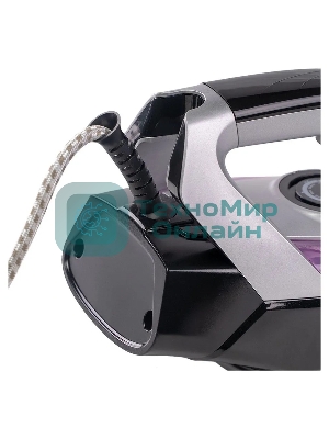 Утюг Galaxy Line GL 6128, фиолетовый с черным, паровой, 2200 Вт, постоянный пар 30 г/мин, паровой удар 140 г/мин, функции: самоочистка, антикапля, антинакипь, функция увлажнения, вертикальное отпаривание, защита от перегрева, индикатор нагрева, керамическое покрытие подошвы, резервуар для воды 170 мл