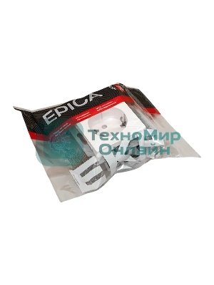 Механизм розетки EKF UP1-SOW-111 16А, с заземлением, со шторками, белый Эпика