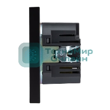 Розетка Kranz STRONG USB-A+Type-C 3А с функцией быстрой зарядки антрацит