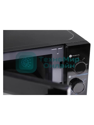 Микроволновая печь HOME HMM207BB черный, 20 л, 700 Вт, переключатели - поворотный механизм