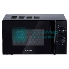 Микроволновая печь Starwind SMW2320 черный, 20 л, 700 Вт, переключатели - поворотный механизм