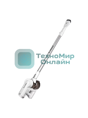 Пылесос вертикальный Polaris PVCS-5000 белый, питание от аккумулятора, 100 Вт, уборка сухая, пылесборник 0.5 л, время работы от АКБ max 40 мин