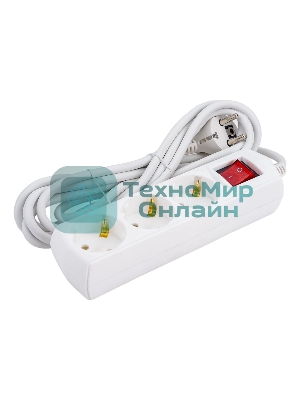 Удлинитель 3х3 м с заземл. 10А 250В У03В GENERICA 2P+PE 3х1 кв.мм IEK WYP10-10-03-03-ZK-G