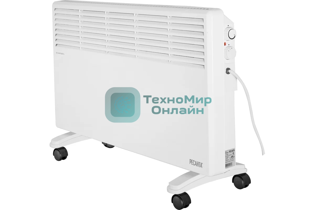 Конвектор электрический Ресанта ОК-2500 белый, 2500 Вт, 30 м2, термостат