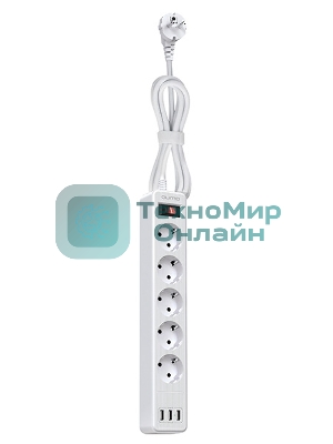 Сетевой фильтр QUMO Power Bar 5SP4U (P-0005), белый
