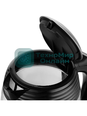 Чайник электрический Kitfort КТ-6126 1.7л. 2200Вт черный (корпус: стекло)