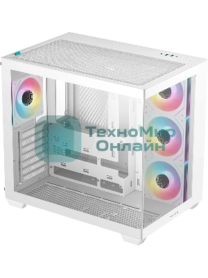 Компьютерный корпус Deepcool CG530 4F WH без БП, боковое окно (панорама), 3x120мм ARGB Reverce вентилятора на боковой стенке, 1x120мм ARGB вентилятор сзади, белый, ATX