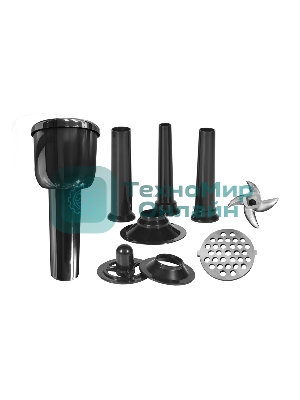 Мясорубка электрическая Centek CT-1607 серый, 3000 Вт, 3.0 кг/мин, реверс, металлический лоток, насадки - 5